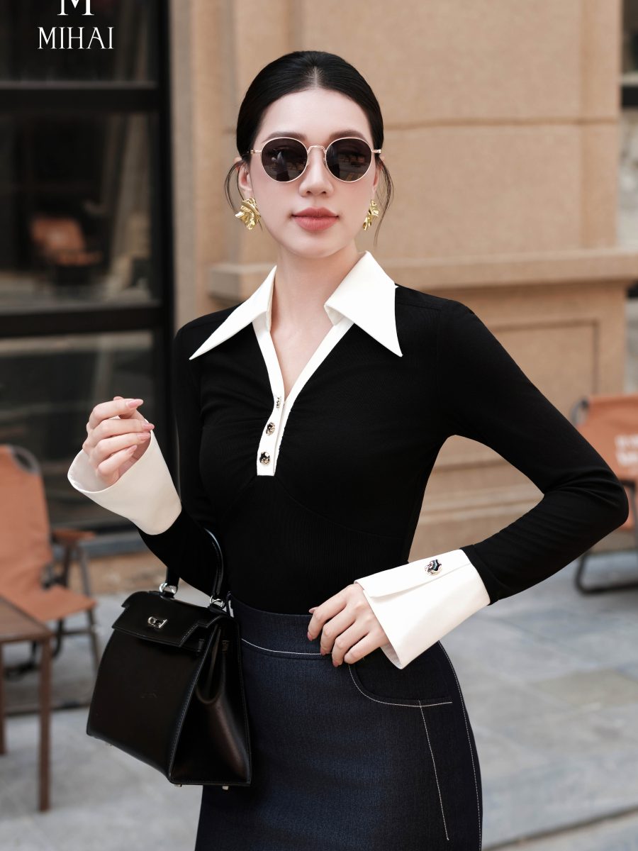 Áo Sơ Mi Thun Cổ Trắng