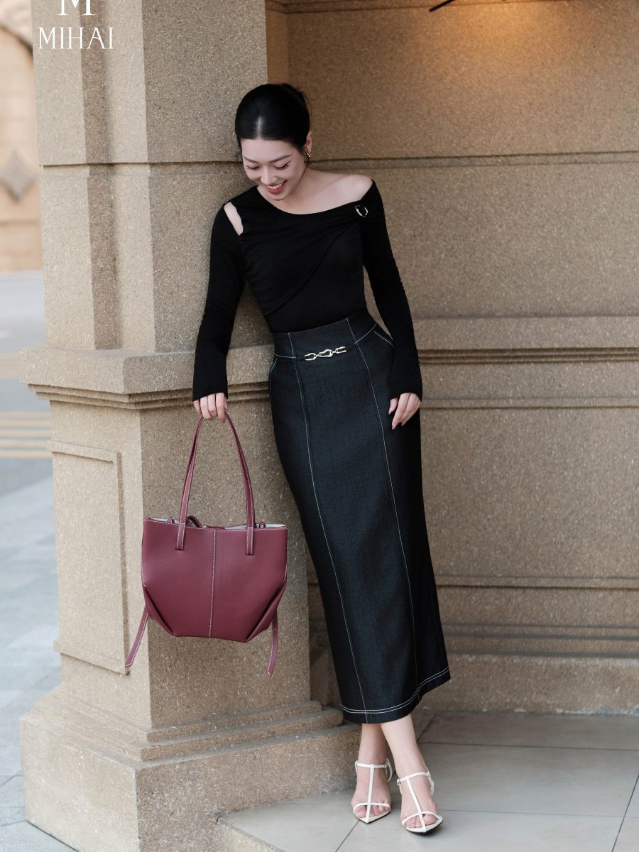 Chân váy bò lụa